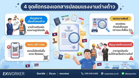 4 จุดคัดกรองเอกสารปลอมแรงงานต่างด้าว ก่อนโดนจับปรับ